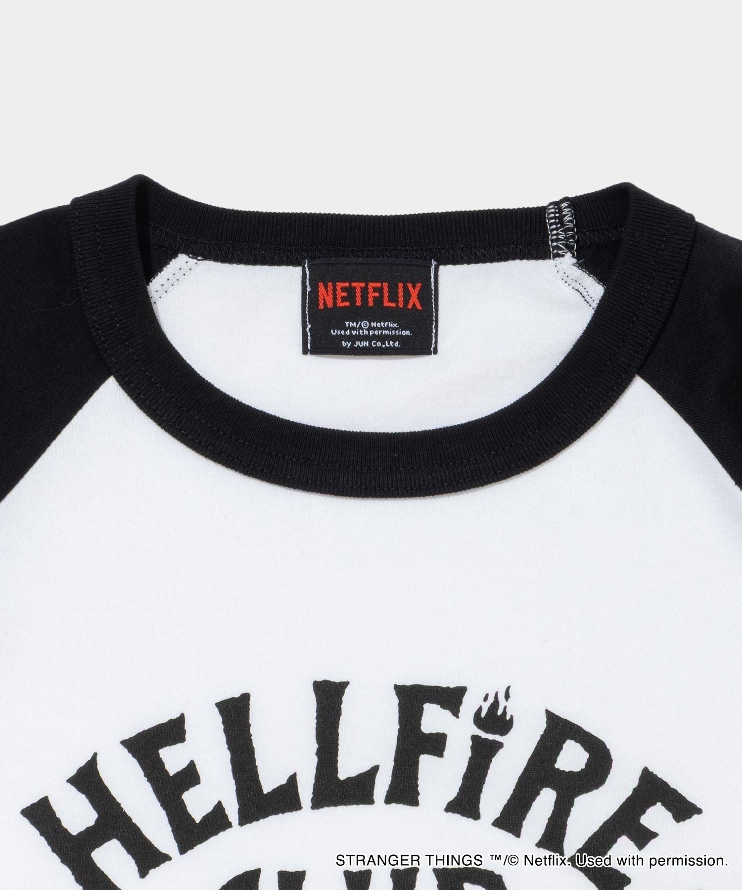 STRANGER THINGS HELLFIRE CLUB RAGLAN SLEEVE TEE