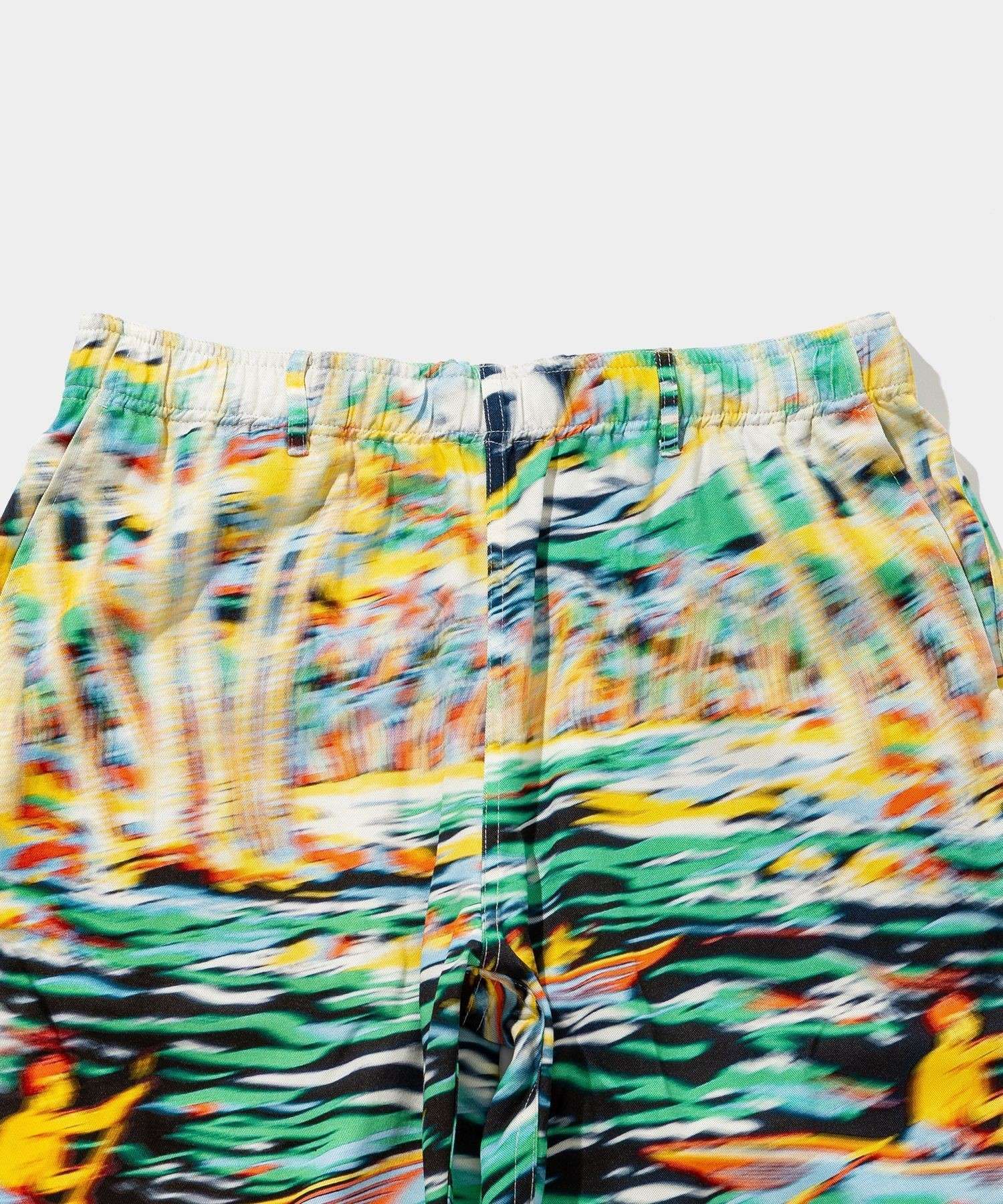 Blurred Rayon Half Pants (palm tree)