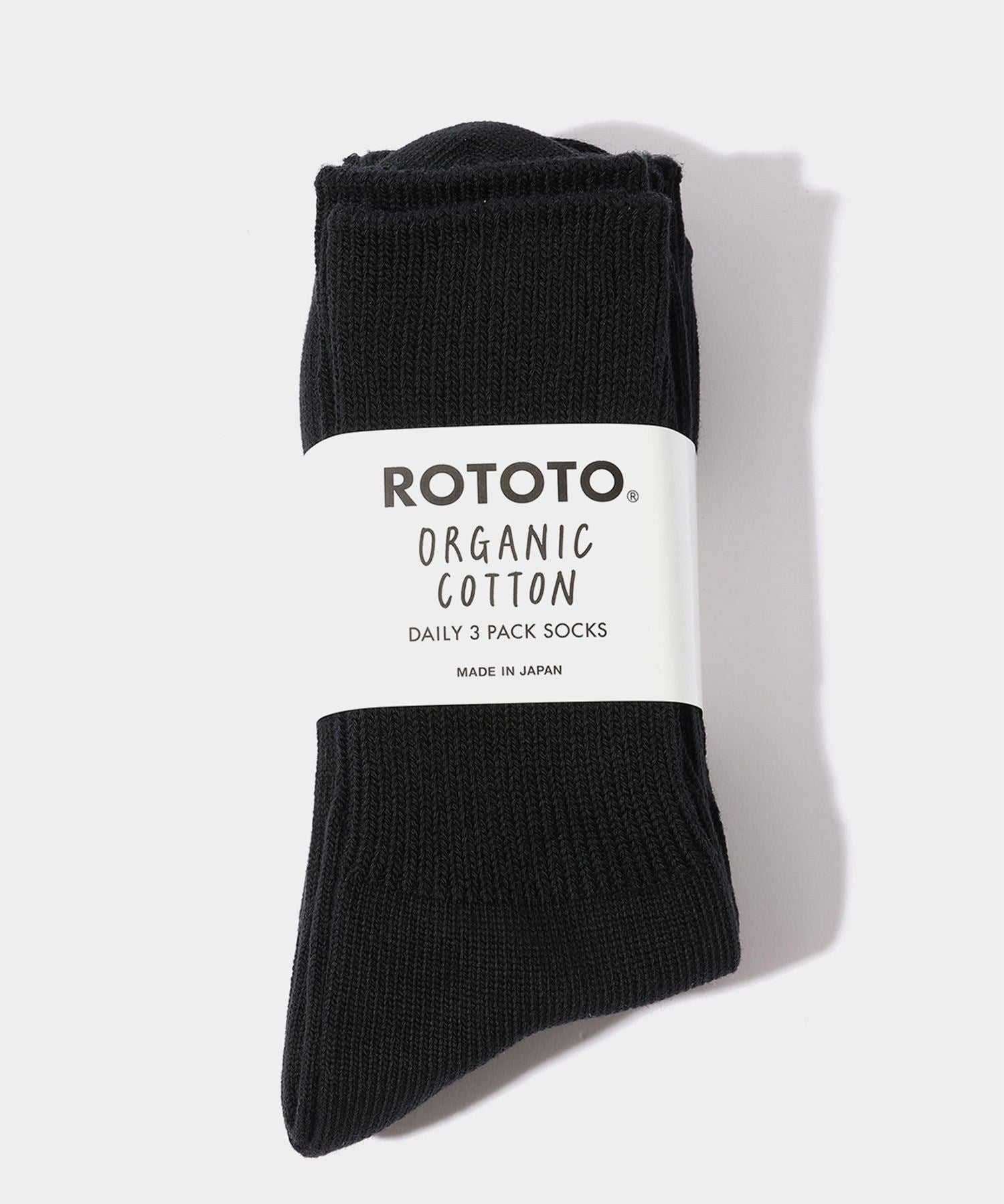 ROTOTO Organic Daily 3 Pack Ribbed Crew Socks