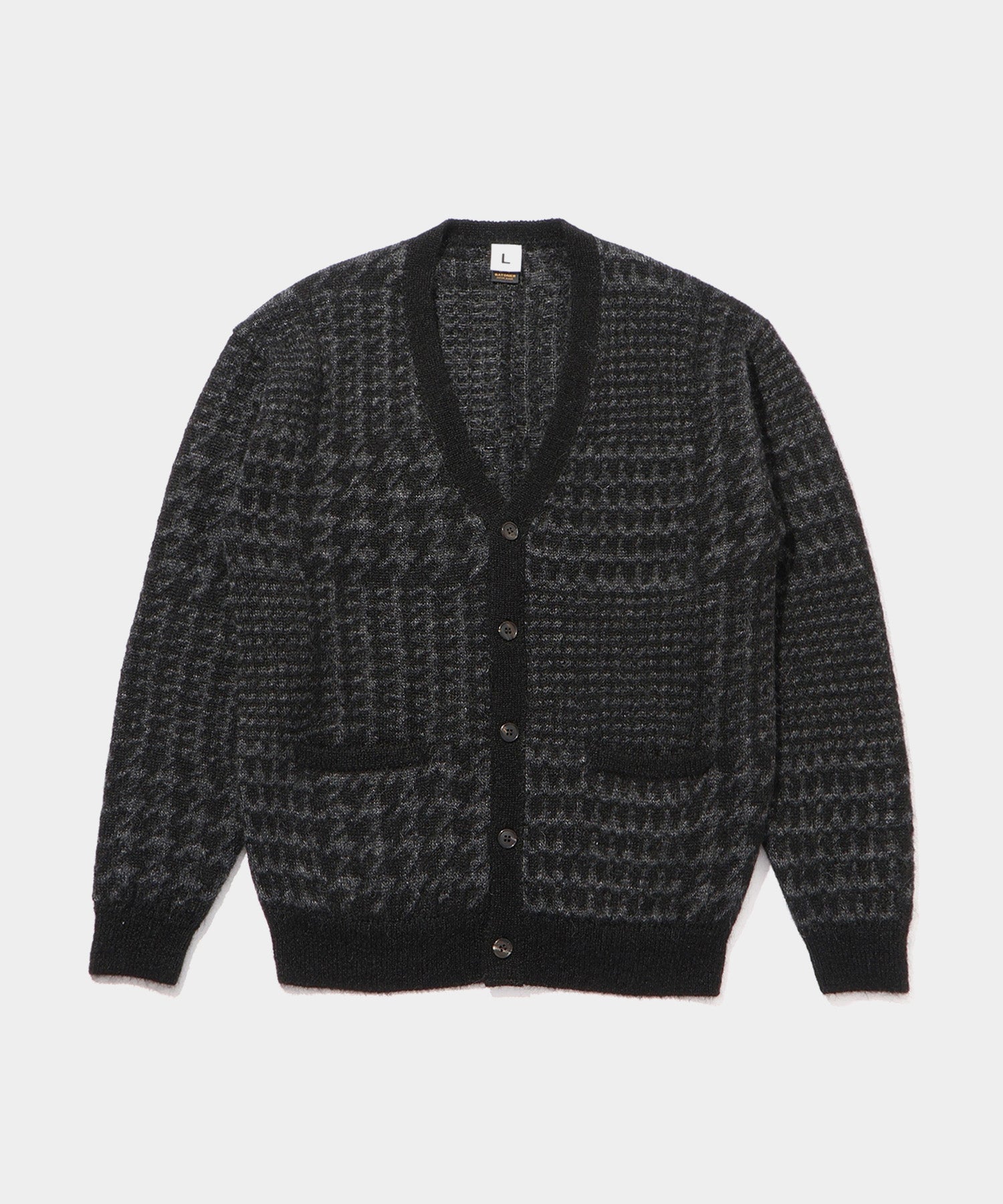 BATONER Check Mohair Cardigan