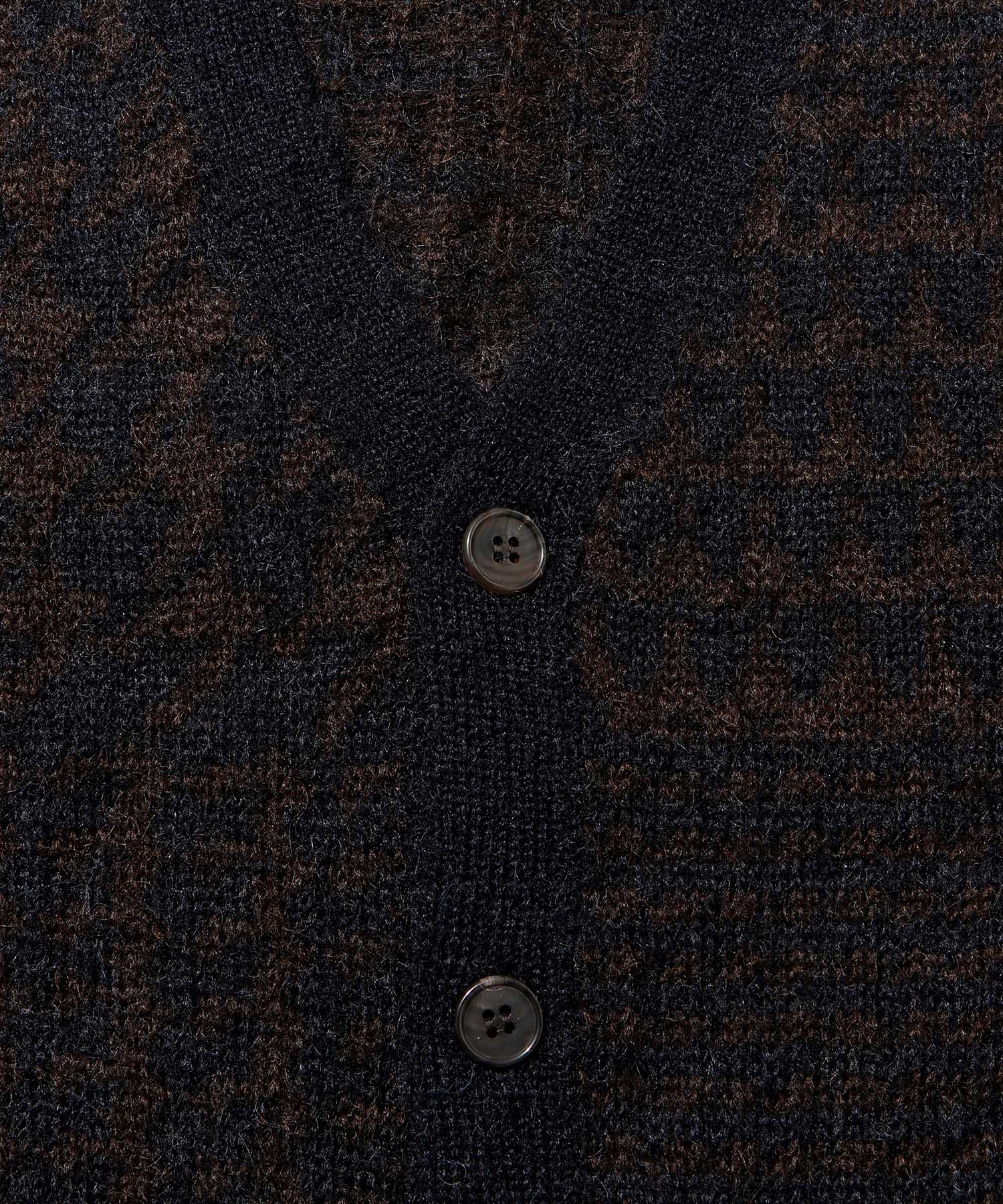 BATONER Check Mohair Cardigan