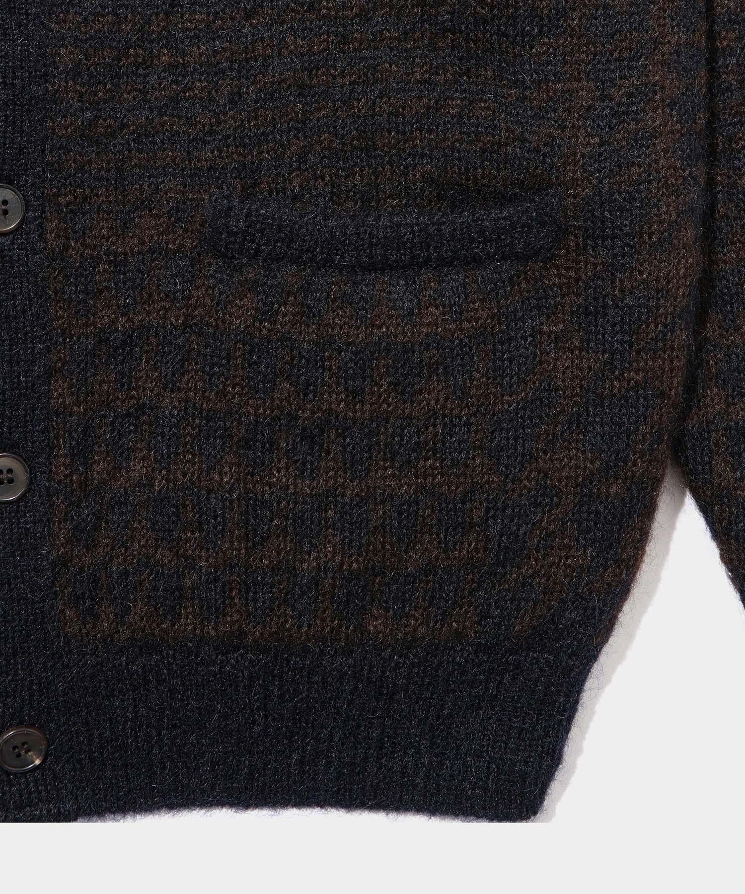 BATONER Check Mohair Cardigan