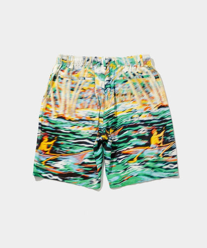Blurred Rayon Half Pants (palm tree)