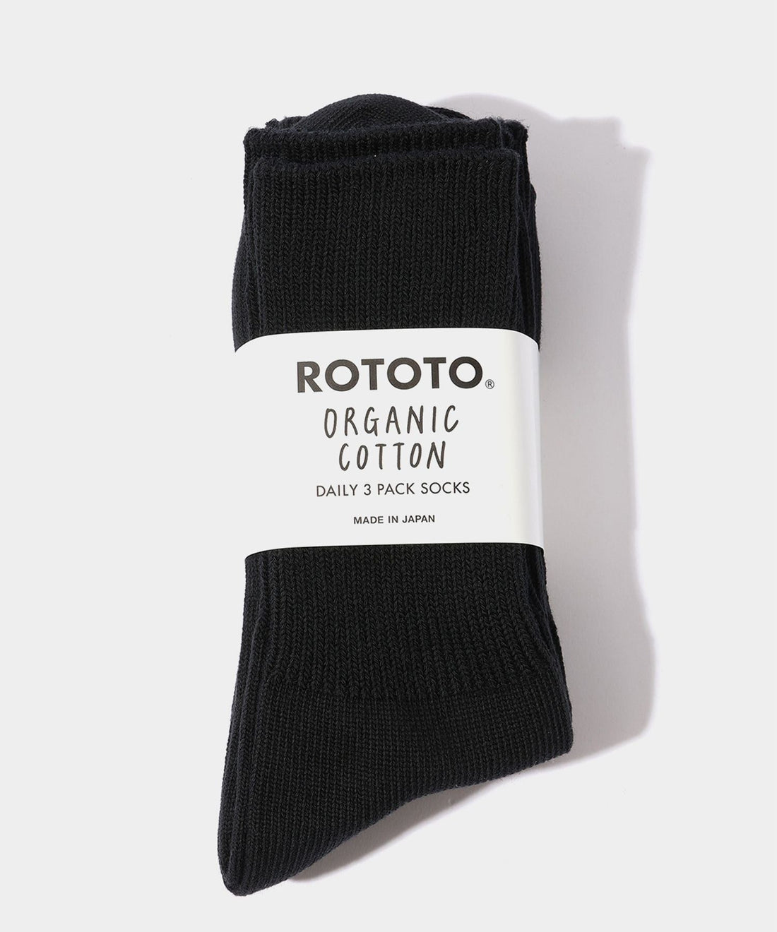 ROTOTO Organic Daily 3 Pack Ribbed  Crew Socks