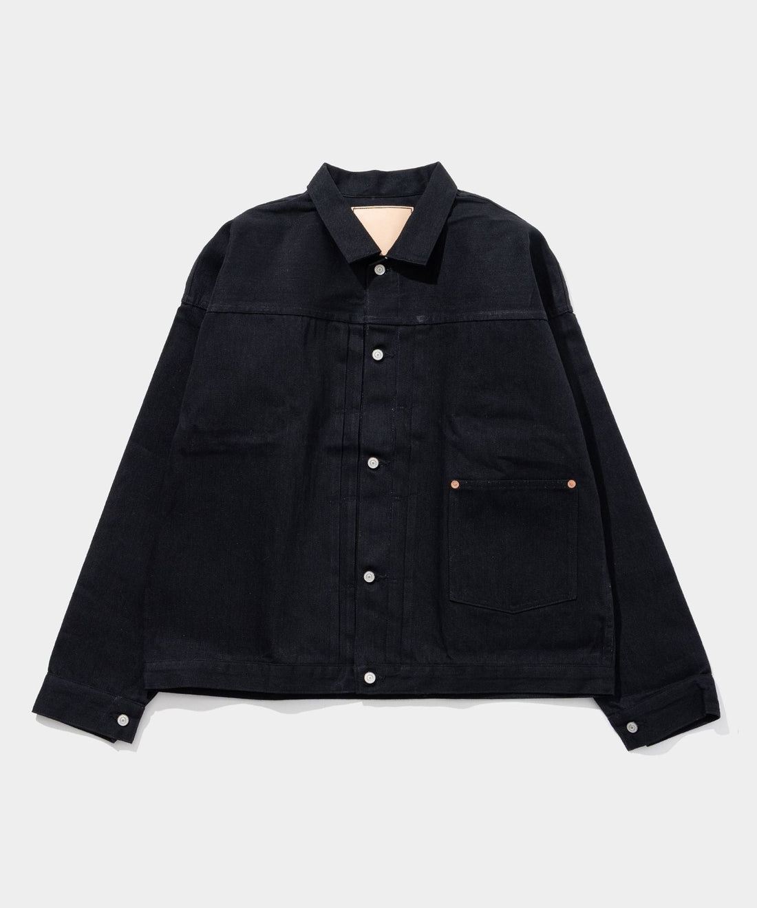 DENIM COPPER RIVETED BLOUSES, PLEATED FRONT 100 (SPRIT BACK)