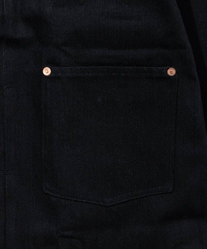DENIM COPPER RIVETED BLOUSES, PLEATED FRONT 100 (SPRIT BACK)