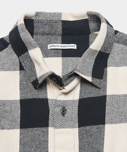 LINE FLANNEL CHECK DRAWCORD SHIRT