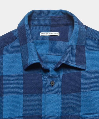 LINE FLANNEL CHECK DRAWCORD SHIRT