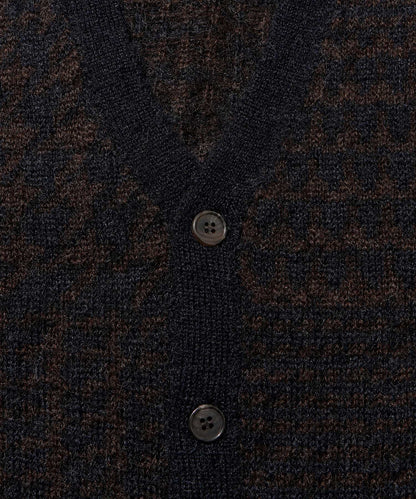 BATONER Check Mohair Cardigan